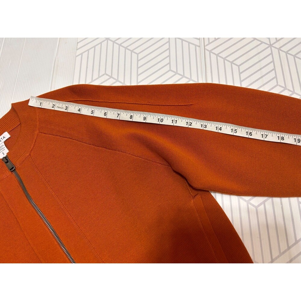 $249 Athleta Sequoia size Small Sweater Jacket Zip Foliage Orange Old Money I - Picture 11 of 15
